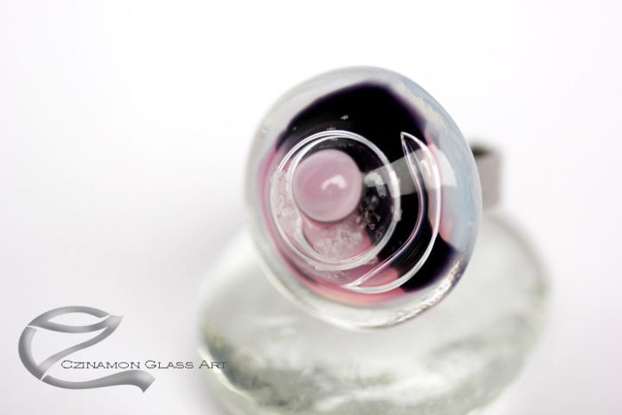 Rózsaszín lila üveg gyűrű